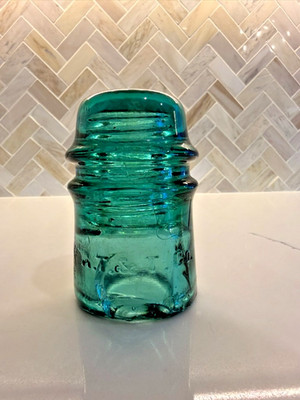 Antique AT&T Co. Teal Green/Aqua Color CD 121 X2 Insulator