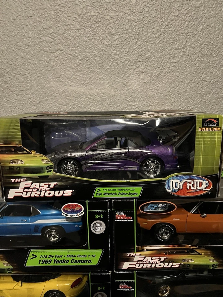Fast & Furious, 2 Fast 2 Furious Diecast 1/18 Mitsubishi Eclipse Spyder Lot of 5 - Image 4 of 4