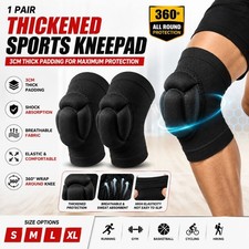 1 Pair Thick Knee Pads Sports Knee Support Compression Sleeve Gym Running Sports