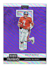 JOHN ELWAY 2020 Panini Playoff Behind The Numbers PURPLE Prizm Insert Card #BTN8