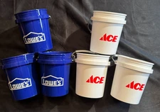 Set of 6 Mini Buckets - Ace Hardware & LOWE's - approx 0.5 Quart - 4" tall