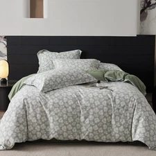 Floral Duvet Cover Set Queen Size Winter Brushed Comforter Cover Queen Cotton...