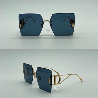 Christian Dior 30Montaigne S7U Sunglasses – Gold Metal Frame, Blue