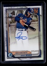 2024 Bowman Chrome Refractor Jensy Rivas Auto /499 New York Mets