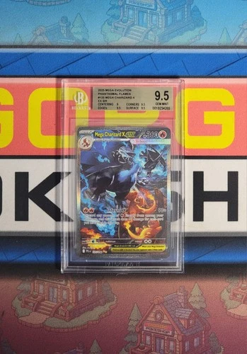 Mega Charizard X Ex 125/094 SIR Phantasmal Flames Beckett 9.5 Gem Mint