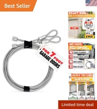 Garage Door Cables for 7 ft Door – 8 ft 6 inch Long, Heavy-Duty 304 Steel Gal...