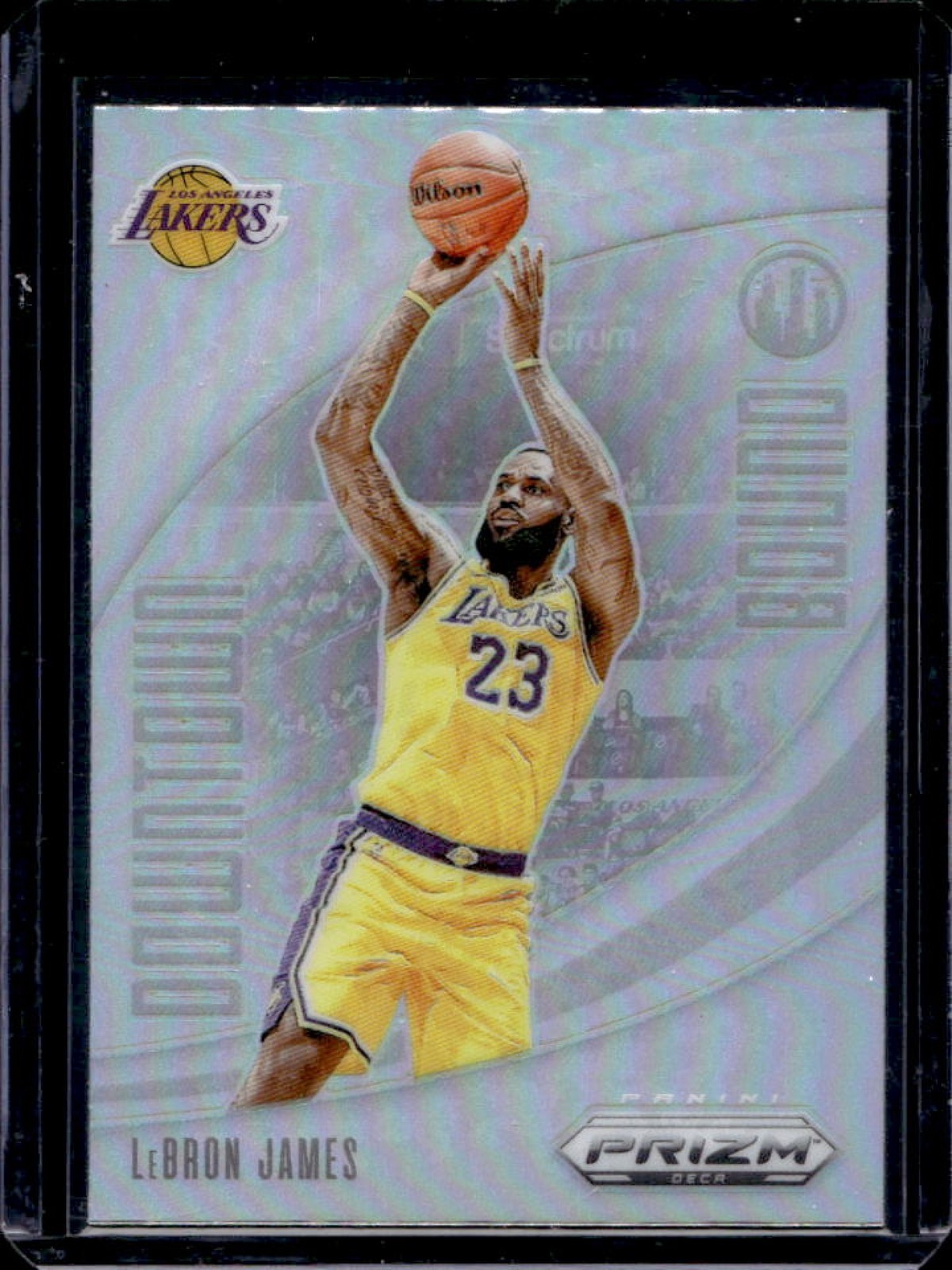 2023-24 Prizm Deca LeBron James Downtown Bound Silver #17 Lakers