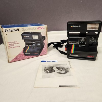 Vintage Polaroid Supercolor CAMERA 635CL with Strap in MINT Condition + BOX