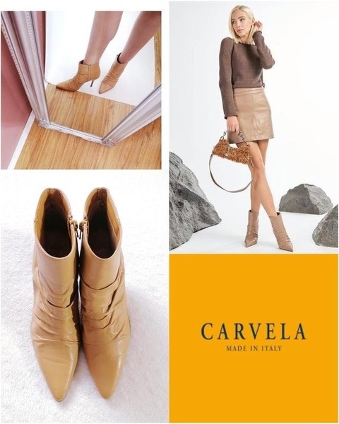 Women Carvela Ankle Boots Beige Leather 39