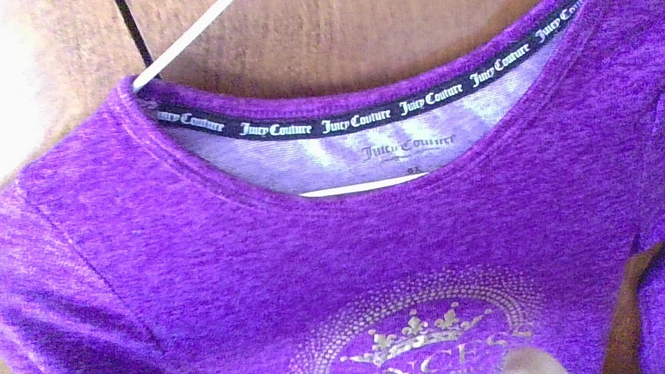Camisa Juicy Couture Bonita Púrpura Talla 6X Corona Dorada Princesa Larga Slv Invierno Otoño Foto 4 de 4