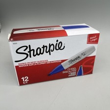 12 Pack Sharpie 38203 Permanent Marker, Blue, Chisel Tip Brand New
