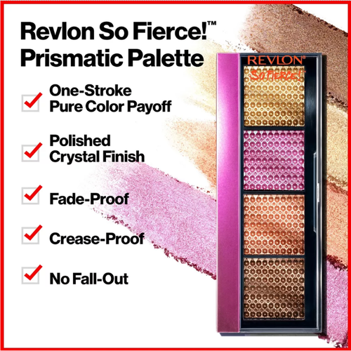 REVLON So Fierce! Prismatic Halo Eye Shadow Quad, 962 Fully Loaded, 0.21oz - Picture 4 of 6