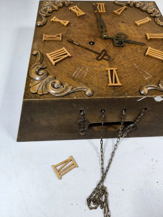 Vintage Wooden Wall Clock - Working, Signs of Use - Image 3 of 4