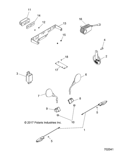 Polaris Block Switch, Turn, Lights, Horn, Genuine OEM Part 4012704, Qty 1 - Foto 3 di 3