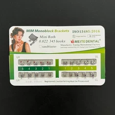 10 Sets Dental Metal Bracket MIM Monoblock Mini Roth 022 345 hooks Mesh Base