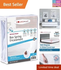 King Size Box Spring Cover - Waterproof, Machine Wash & Bed Bug Proof