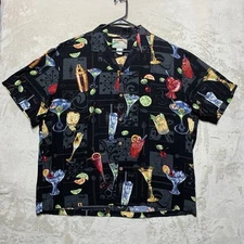 Vintage Paradise Found Shirt Men’s XL Rayon Happy Hour Cocktail Tiki Bar Hawaii