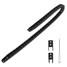 R18 7mm x 7mmInner H x Inner W Black Plastic Cable Wire Carrier Drag Chain 1M