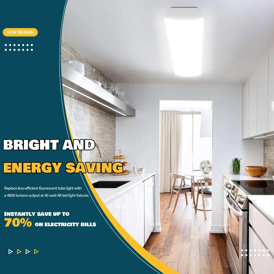 4 英尺 LED 环绕灯具 4800 流明,4000K 4 英尺 LED 灯,40W(10... — 第 4/4 张图片