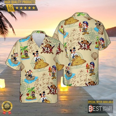 Pirates Mickey Mouse Hawaiian Shirt 3D Disney Hawaii Holiday Beach Shirt Tropica