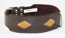 Brown Tan Diamond Shape Staffy Dog Collar Staffordshire Bull Terrier Collar