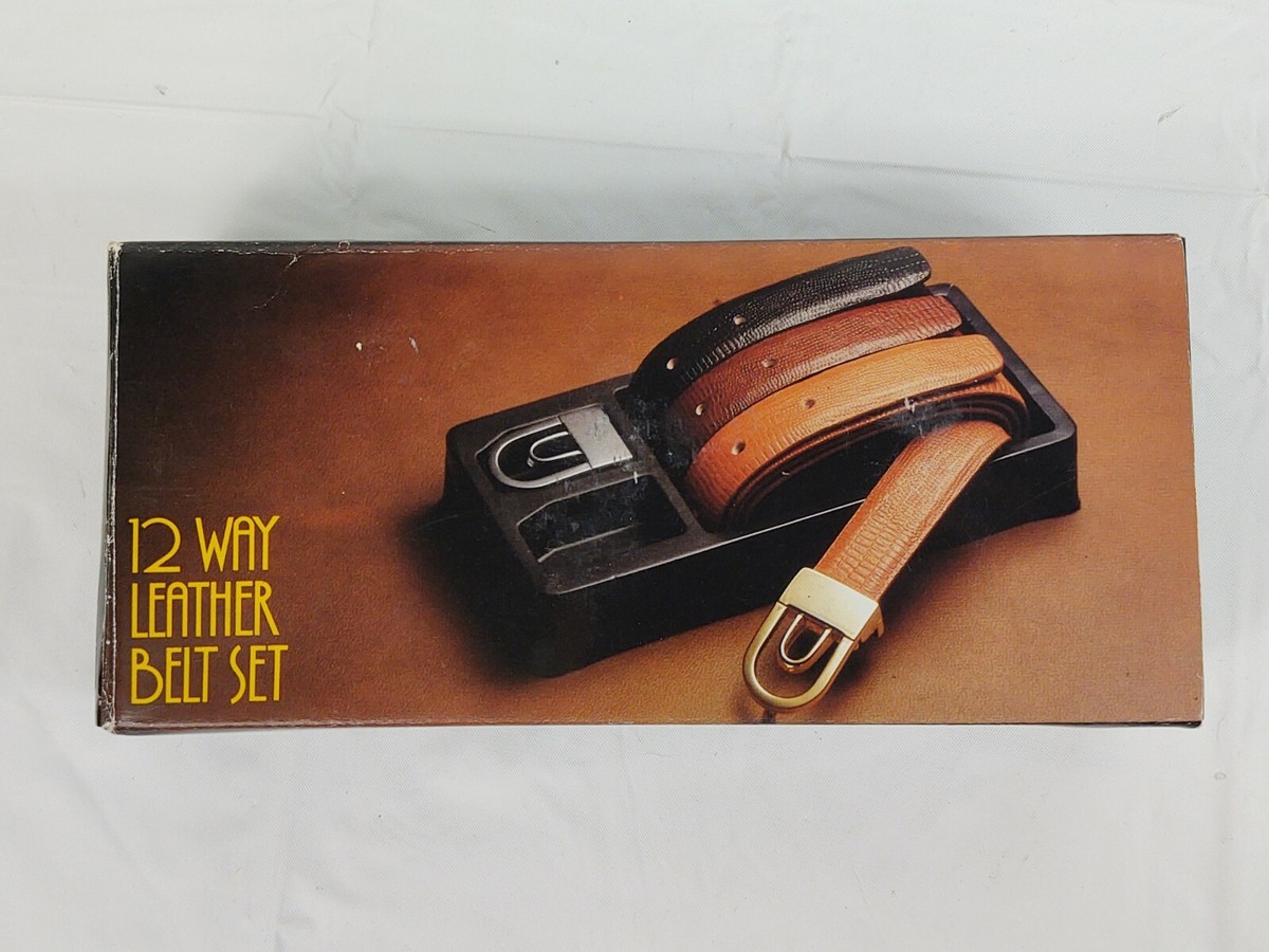 Black leather belt vintage Express Made Taiwan 80’s bold style L Vtg 80s Waist Belt Women 8 Black Faux Patent Leather  main image 4
