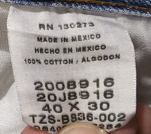 Lee JEANS Mens 40x26 🔷BLUE Hemmed Straight Grunge Work VTG 200-8916 EUC Y2K Lot - Picture 6 of 9