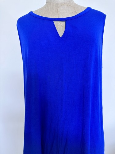 BLUE ILLUSION WOMENS ELECTRIC BLUE STRETCH TOP SIZE 2L - Picture 2 of 11