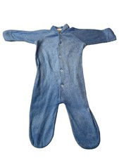 Vintage 0-3 Months Newborn Unisex Small Steps Baby Sleeper Terry Cloth Blue