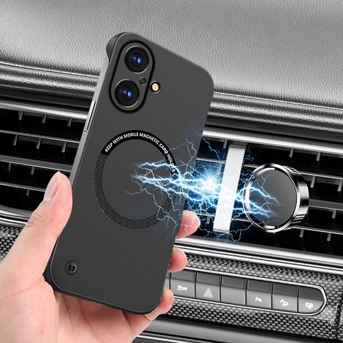 Frameless Magnetic Case For iPhone 16 15 Pro Max 14 13 12 11 Hard PC Slim Cover - Picture 3 of 17