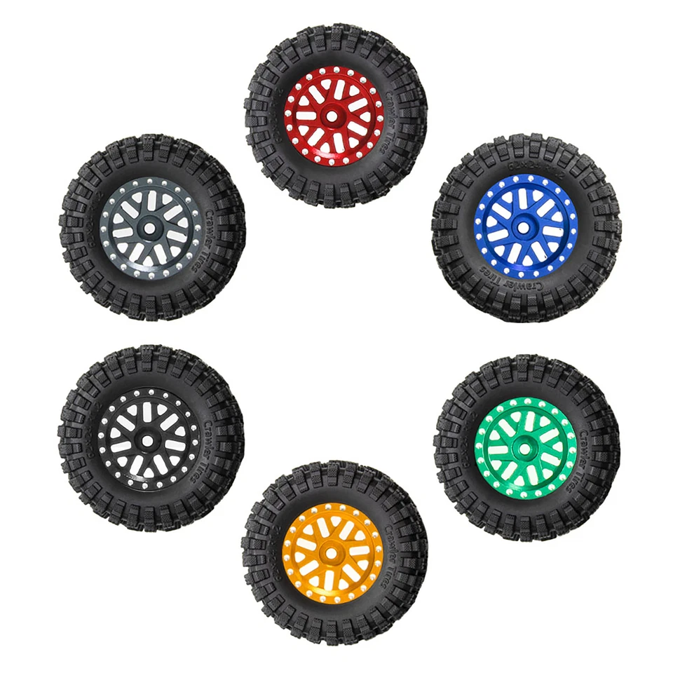 4 X 62mm Crawler-Reifen 1.2" Felgennabe für Traxxas 1/18 TRX4M 1/24 FMS RC Auto - Bild 4 von 4