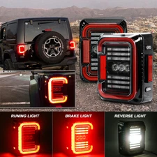 For Jeep Wrangler JK 2007-2017 2X LED Tail Lights Running / Reverse / Turn Lamps