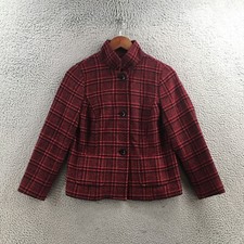 Talbots Glen Plaid Wool Blend Blazer Jacket Womens 4P Multi Long Sleeve Casual