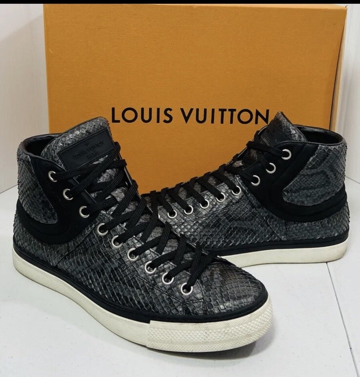 AUTHENTIC LOUIS VUITTON PYTHON BLACK SNEAKER RARE… - image 8