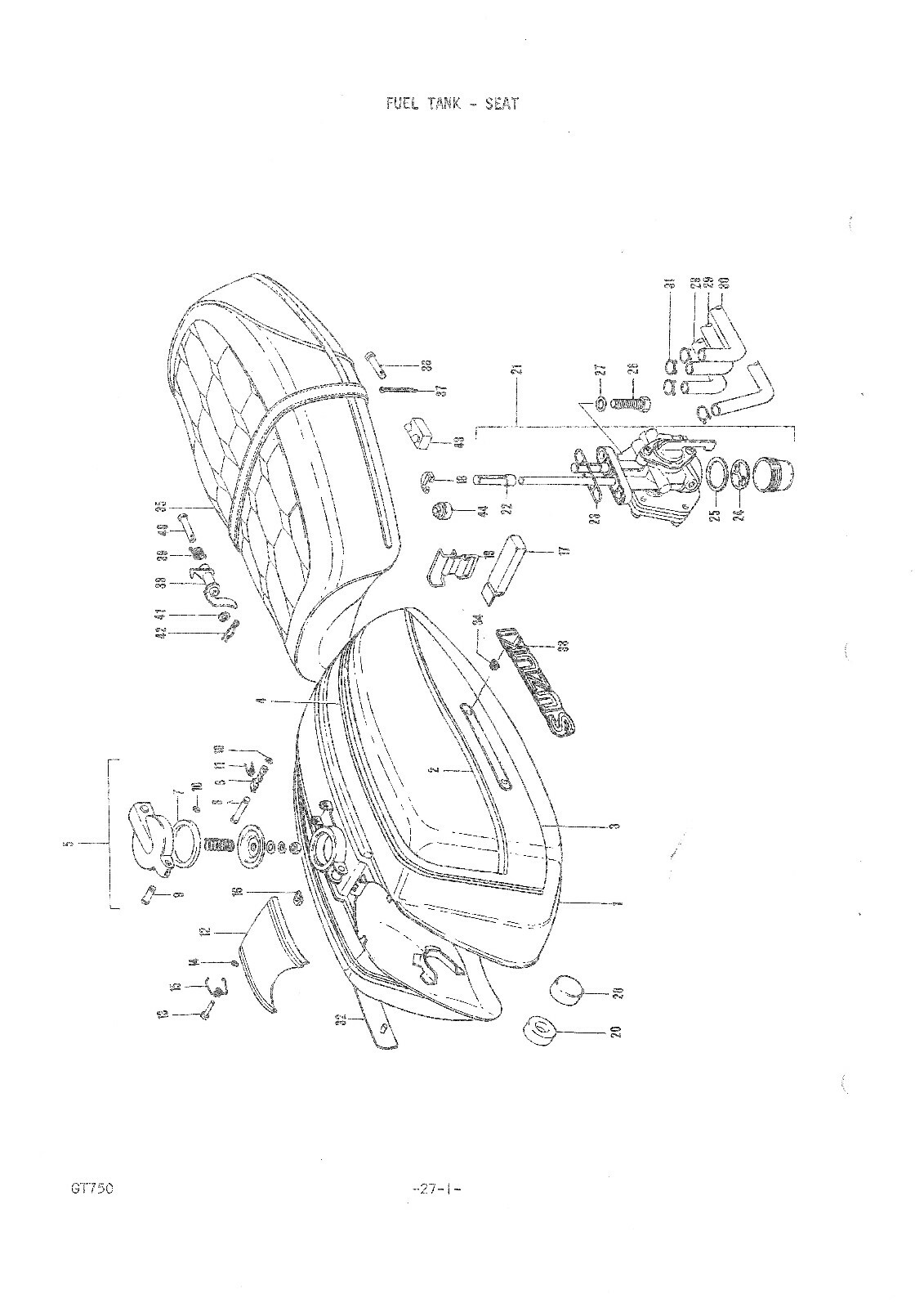 SUZUKI Parts Manual GT750 1972 & 1973 Replacement Spares Catalog GT750J