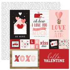 2 Sheets of Echo Park HELLO VALENTINE 12x12 Cardstock - Multi Journaling Cards