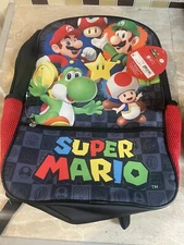 Super Mario Luigi todd 17” Backpack Book Bag Design Nintendo excellent as shown