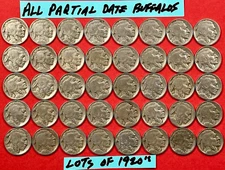 ESTATE LOT VINTAGE Buffalo Nickels Lot of 40 PARTIAL DATE Buffalo Nickels Roll