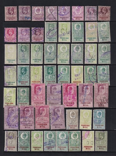 Great Britain - Edward VII Foreign Bill Revenue stamps