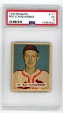 1949 Bowman RED SCHOENDIENST St. Louis Cardinals #111 PSA 5 EX Condition