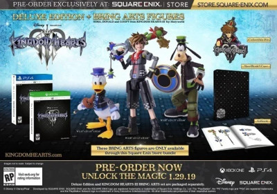 Kingdom Hearts III 3 Deluxe Edition + Bring Arts Figure Bundle -BRAND NEW-