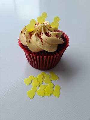 50x vorgeschnittene essbare Mini Osterküken Oblate Cupcake Deko Topper versch.