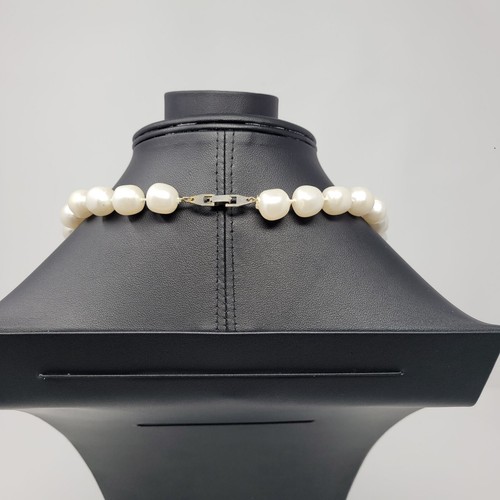 Vintage 70er Jahre Faux Pearl CUBE Trommel Perlen Oper Halskette weiß Glam - Bild 6 von 9