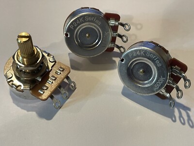 Lautstärke/Ton Potis x3 volle Größe 1+2 A/B500k Gold PK24Serie für Gitarre/Bass