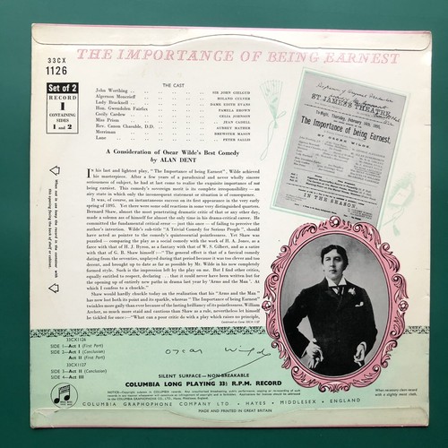 Oscar Wilde’s IMPORTANCE OF BEING EARNEST Radioplay 2 x LP Gielgud Roland Culver - Picture 3 of 24