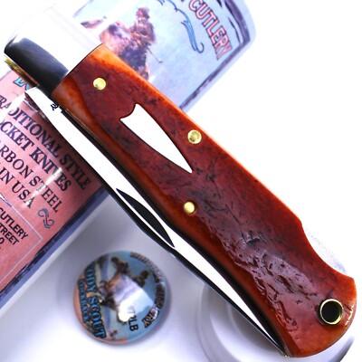 NEW GEC #72 Cody Scout Burnt Sienna Bone Great Eastern Cutlery Tidioute 721123LB