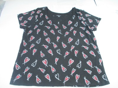 Lane Bryant Black Glitter Heart Short 