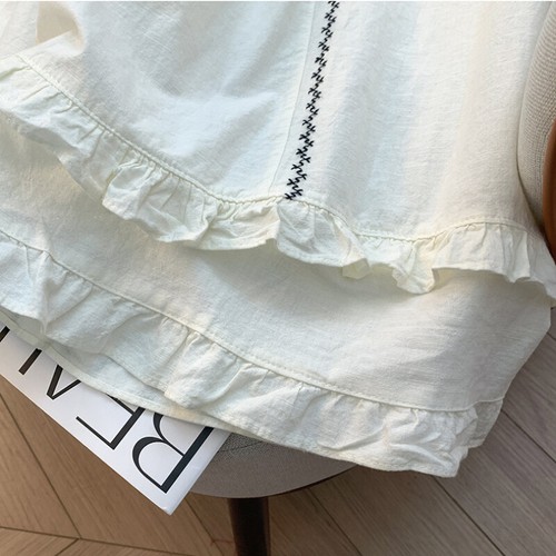 Pantalones de pierna ancha recortados cintura elástica con borde con volantes - Imagen 11 de 15