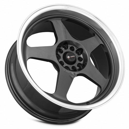 19x8.5 Vors SP1 5x100,5x114.3 +35 Hyper Black Machine Lip Wheels (Set of 4) - Picture 3 of 3