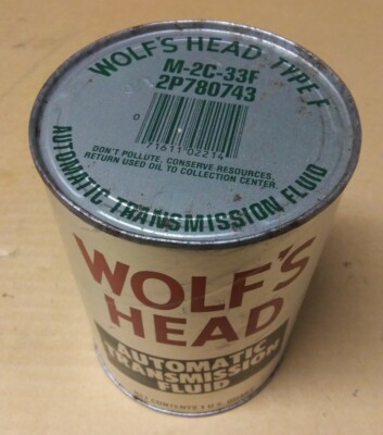 New Full Vintage Wolf's Head Automatic Transmission Fluid Quart Can Type F